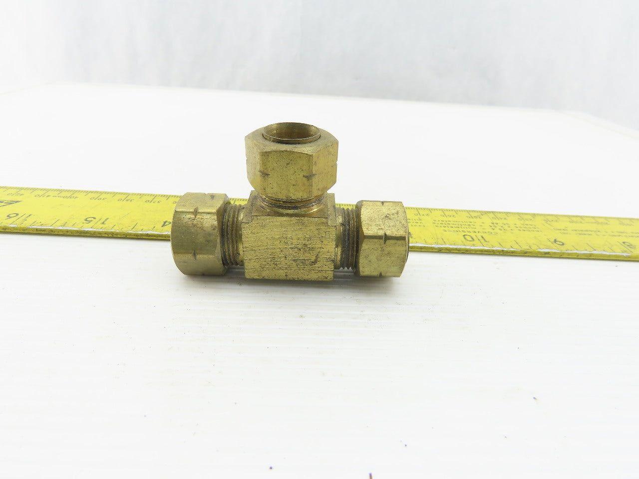 1/2" Tube OD Brass Compression Union Tee Lot Of 5