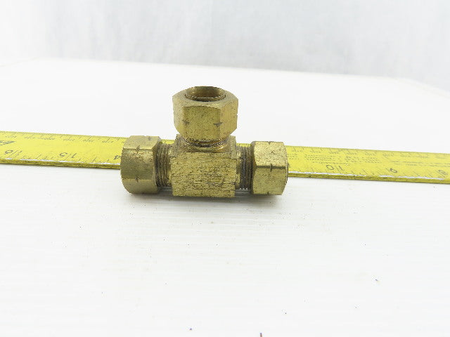 1/2" Tube OD Brass Compression Union Tee Lot Of 5