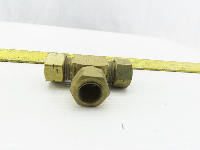 1/2" Tube OD Brass Compression Union Tee Lot Of 5