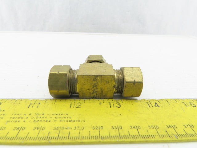 1/2" Tube OD Brass Compression Union Tee Lot Of 5