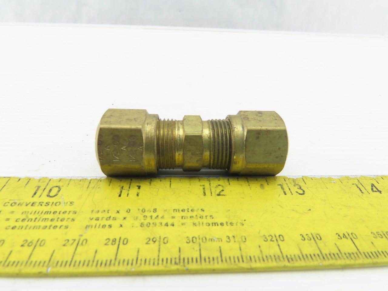 3/8" ID x 1/2" OD Brass Compression Union Lot Of 5
