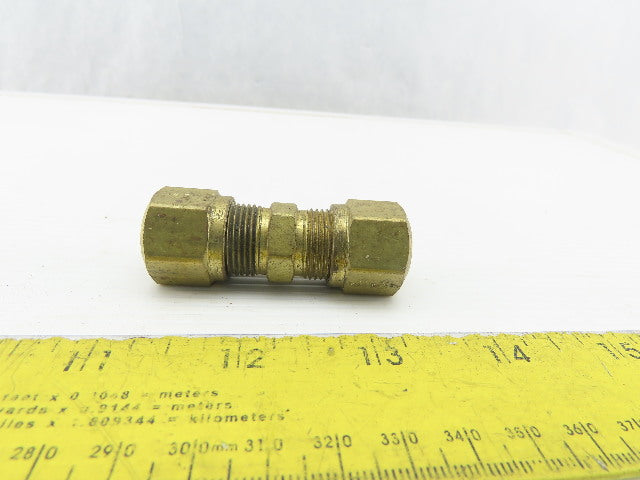3/8" ID x 1/2" OD Brass Compression Union Lot Of 5
