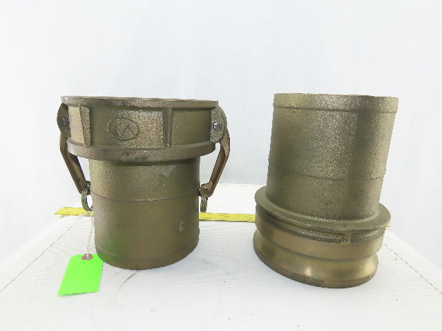 6C Type C Brass 6" Camlock Coupling Fitting Male And Female Set Missing Seal
