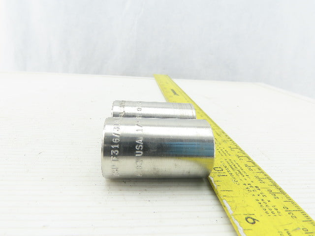 ASP F316/316L 1/2" Stainless Steel Coupling Lot Of 2