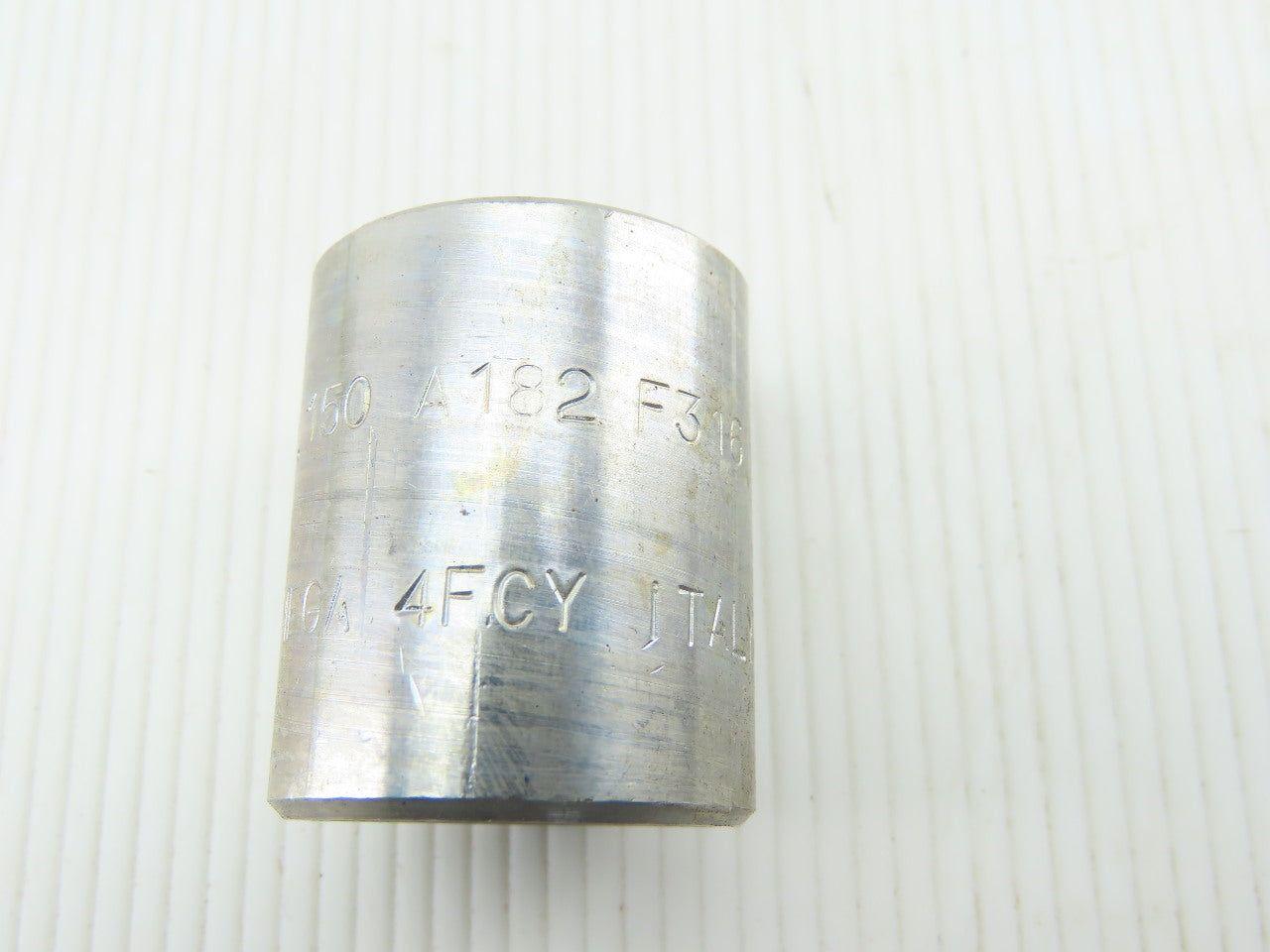 S.150 A182 F316 3/4" Stainless Steel NPT Coupling Lot Of 5