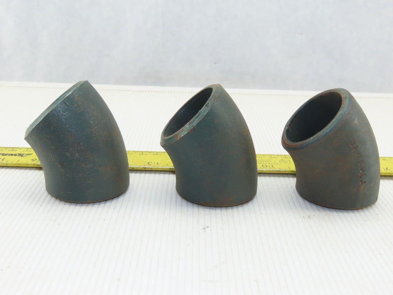 Hackney Ladish 1-1/2" Butt Weld Seamless Pipe Fitting 45° Elbow Lot Of 3