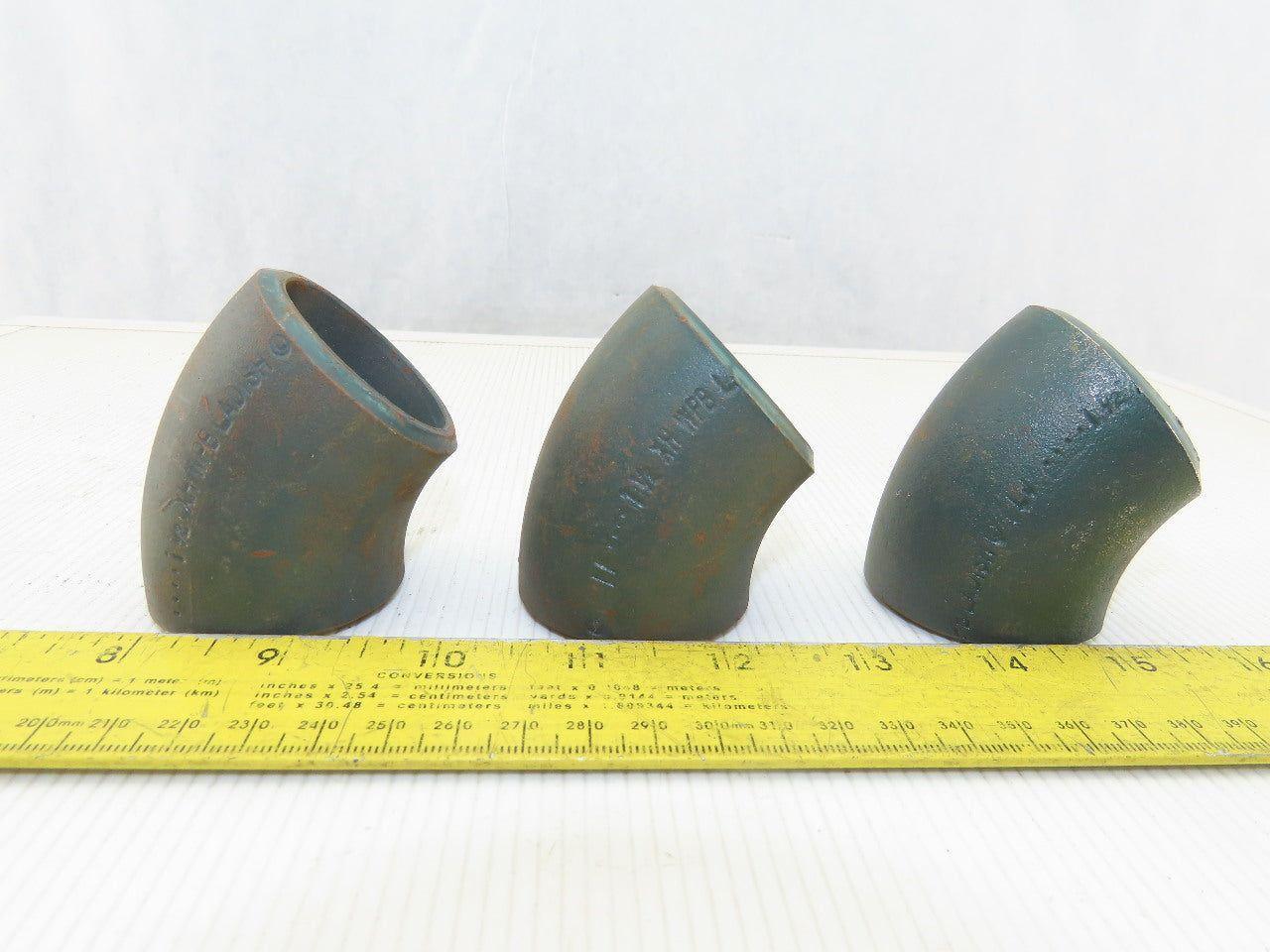Hackney Ladish 1-1/2" Butt Weld Seamless Pipe Fitting 45° Elbow Lot Of 3