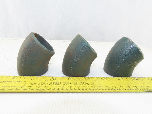 Hackney Ladish 1-1/2" Butt Weld Seamless Pipe Fitting 45° Elbow Lot Of 3