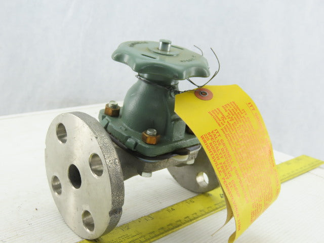 ITT Grinnell 3/4" Flanged Stainless Steel Diaphragm Valve