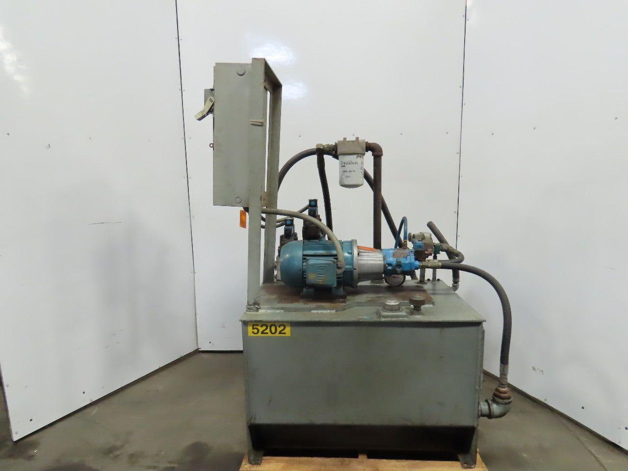 Vickers 5Hp Hydraulic Power Unit 65 Gallon W/PVQ10 A2R SE1S 10 Pump 208-230/460V