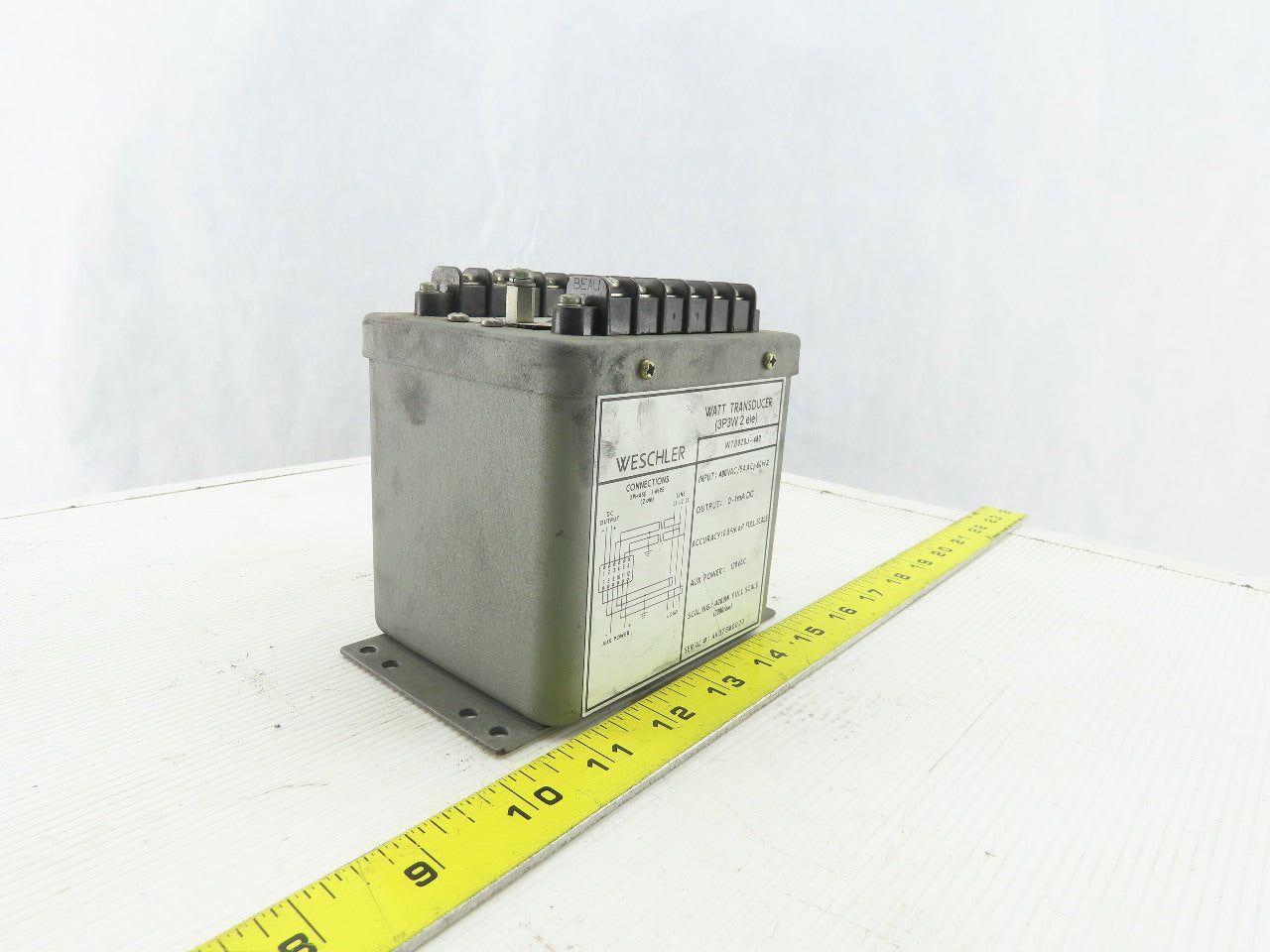 Weschler WTB020J-480 Watt Transducer Input 480V/5A Ac Output 0-1mA DC