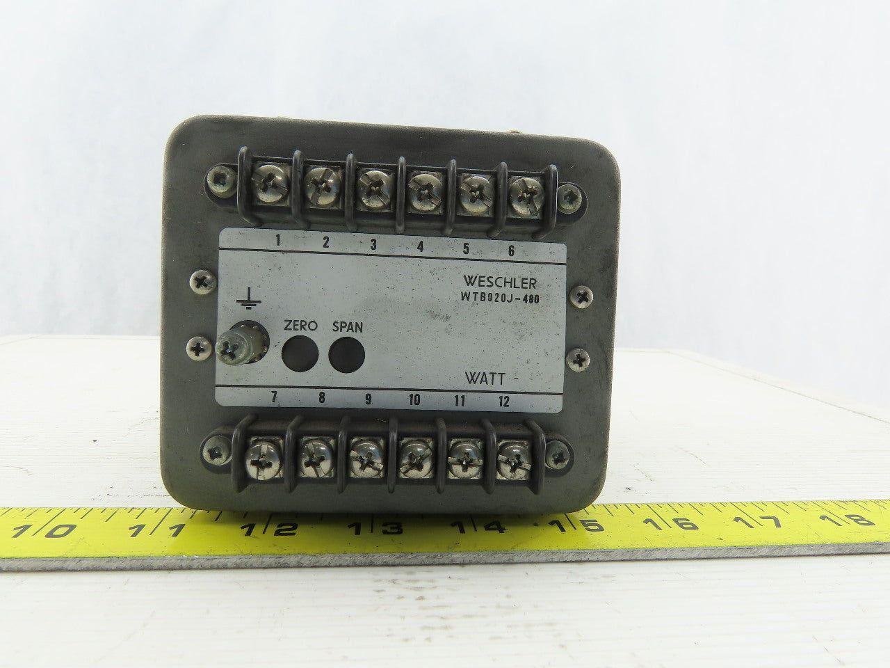 Weschler WTB020J-480 Watt Transducer Input 480V/5A Ac Output 0-1mA DC