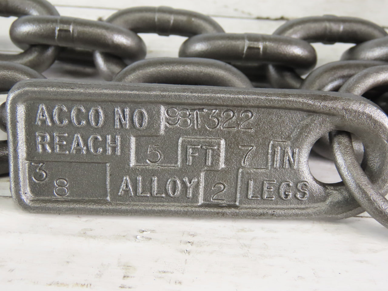 ACCO 98T322 Double Basket Continuous Chain Sling 3/8" X 5'7" 18400Lb at 60°