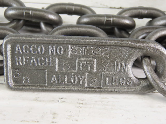 ACCO 98T322 Double Basket Continuous Chain Sling 3/8" X 5'7" 18400Lb at 60°