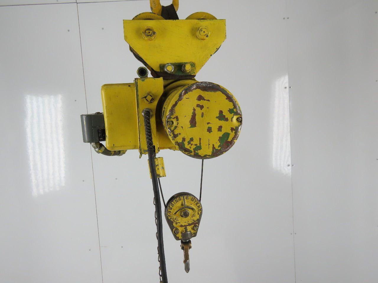 Robbins & Myers 1/2 Ton Electric Cable Hoist 220/440V 3Ph 13' Lift 16FPM Trolley