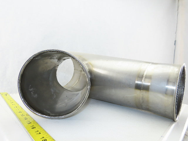 9" Stainless Steel Ductwork Reduced To 6" Branch Wye Fitting Rolled Ends