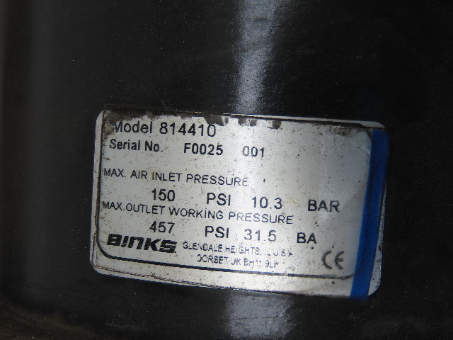 Binks 814410 Infinity 3:1 Four-Ball Pneumatic Pump 300PSI W/ Lift Cylinder Aro