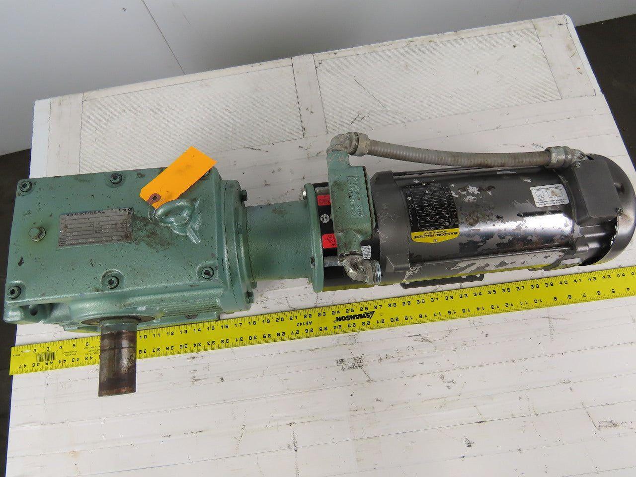 Sew Eurodrive S72LP145 2Hp 180VDC Gear Motor 71.32:1 Ratio Brake Baldor CDP3585