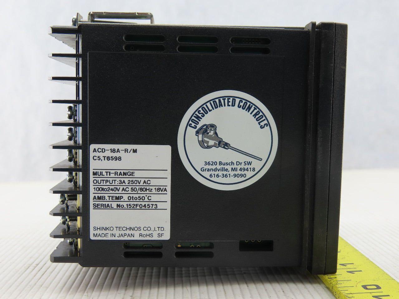 Shinko ACD-18A-R/M C5,T6598 Multi-Range Controller 3A 250V 100-240V