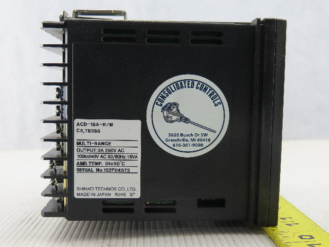 Shinko ACD-18A-R/M C5,T6598 Multi-Range Controller 3A 250V 100-240V