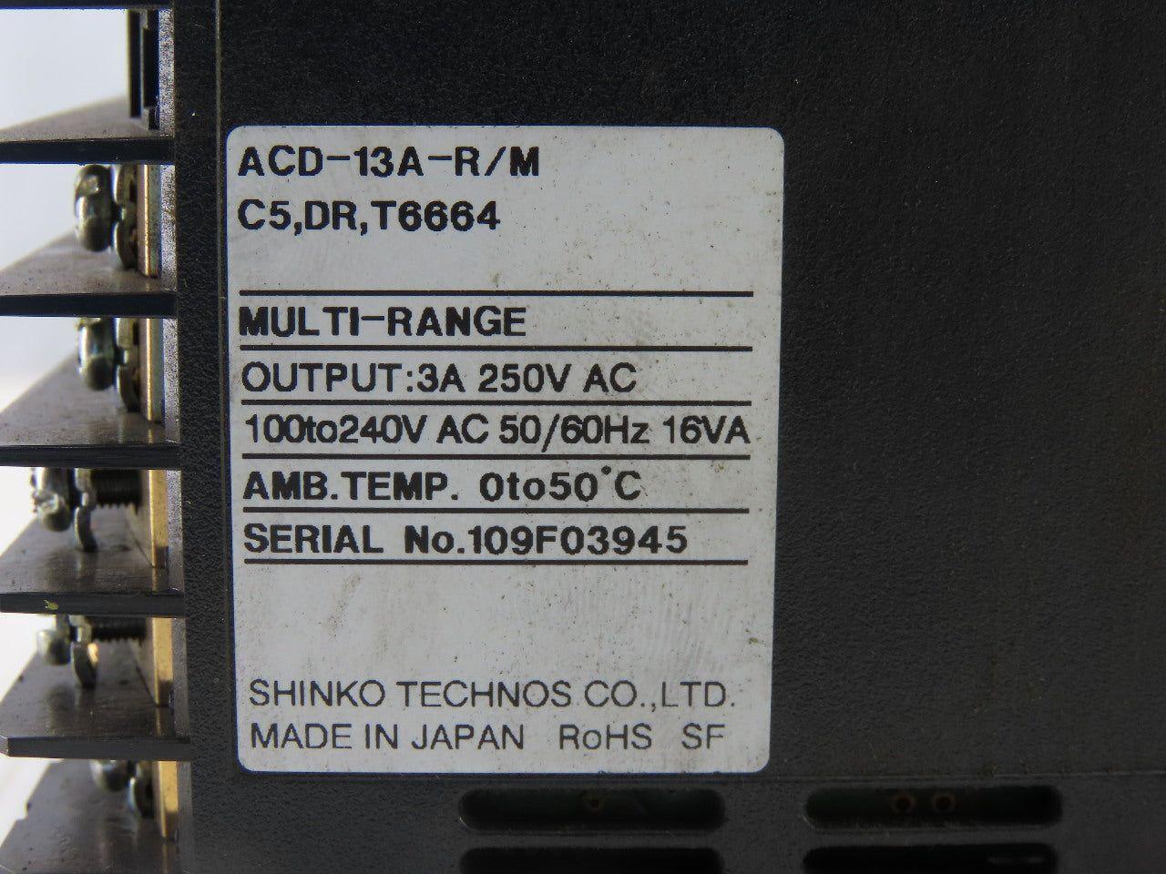 Shinko ACD-13A-R/M Multi-Range Controller 3A 25V AC AMB. Temp. 0 TO 50° C