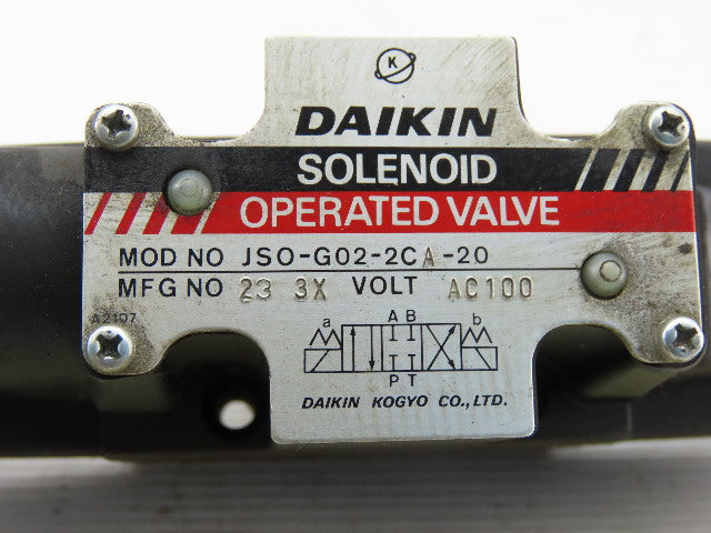 Daikin JSO-G02-4C-20 Two Sided Directional Hydraulic Valve Solenoid Valve