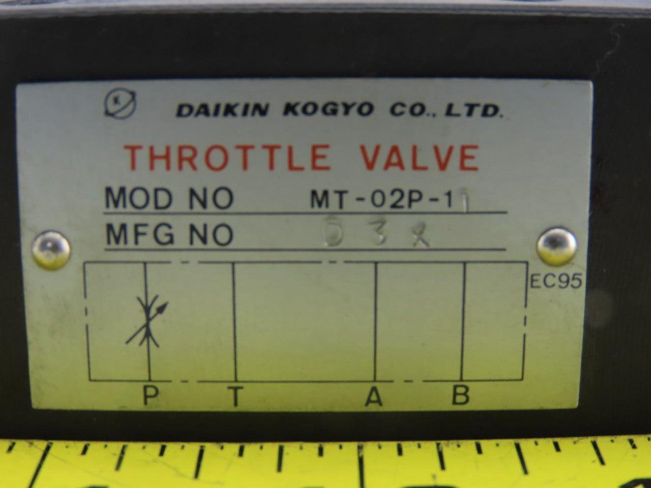 Daikin MT-02P-1 Hydraulic Throttle Valve Flow Control