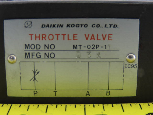 Daikin MT-02P-1 Hydraulic Throttle Valve Flow Control