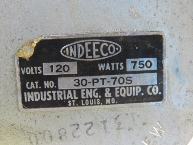 Indeeco 30-PT-70S 1-1/4"NPT Screw Plug Immersion Heater 18" 120V 1Ph 750W