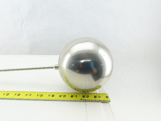 55-2-316L 5" Dia. 24Ga 316 Stainless Steel Float Ball W/ 1/4"x24" Long Rod