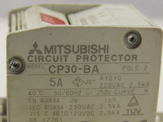 Mitsubishi CP30-BA 5A Circuit Protector 2 Poles 220V