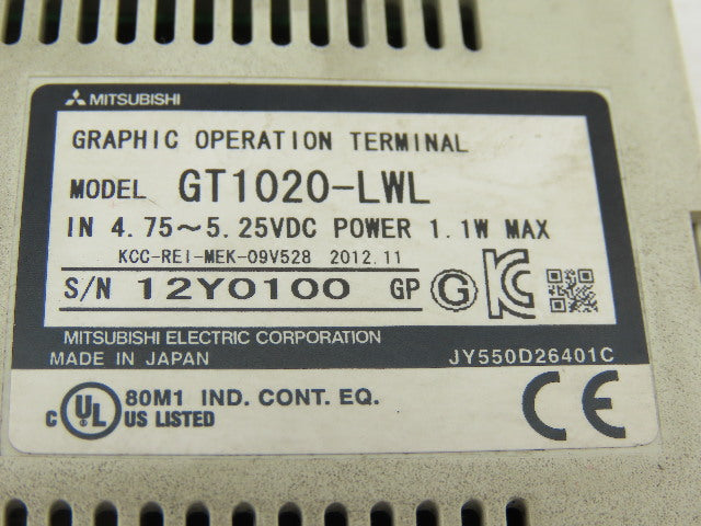 Mitsubishi GT1020-LWL Operator Interface Terminal
