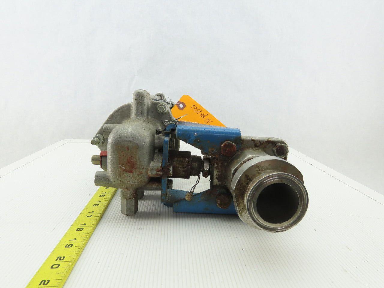 Jamesbury Pneumatic Actuator Stainless Steel 1-1/2" Sanitary Ball Valve