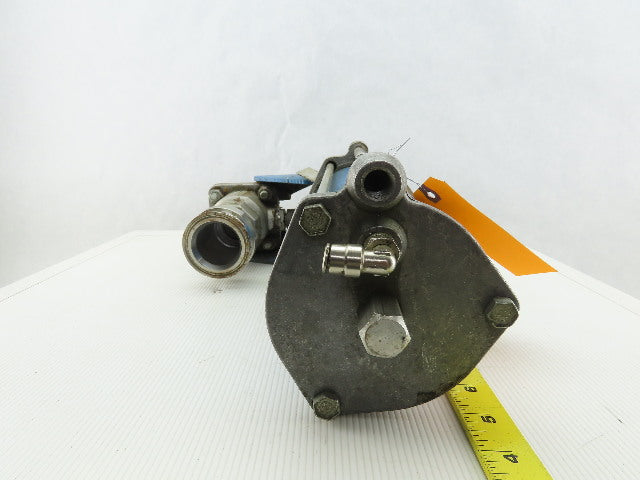 Jamesbury Pneumatic Actuator Stainless Steel 1-1/2" Sanitary Ball Valve