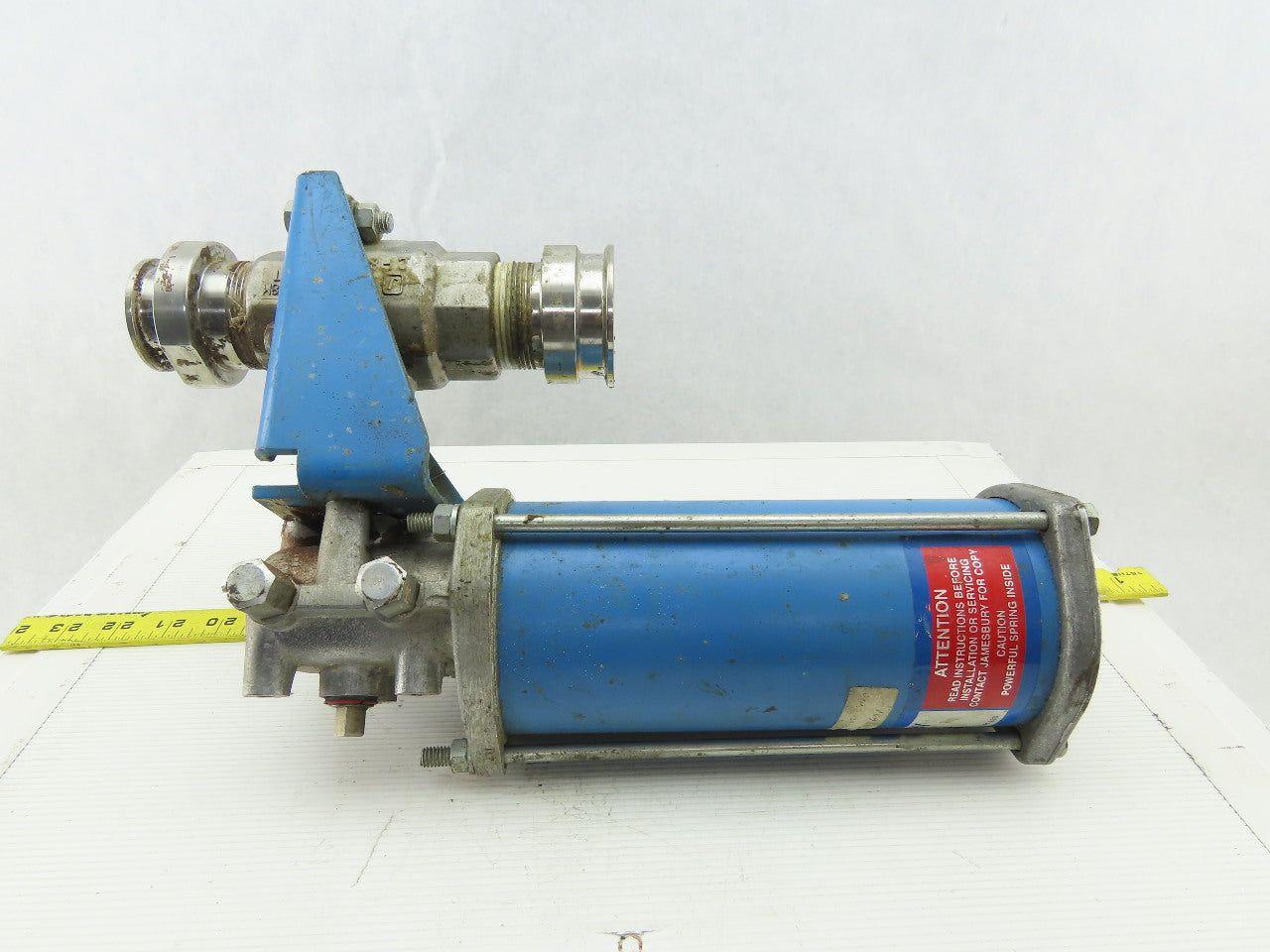 Jamesbury Pneumatic Actuator Stainless Steel 1-1/2" Sanitary Ball Valve