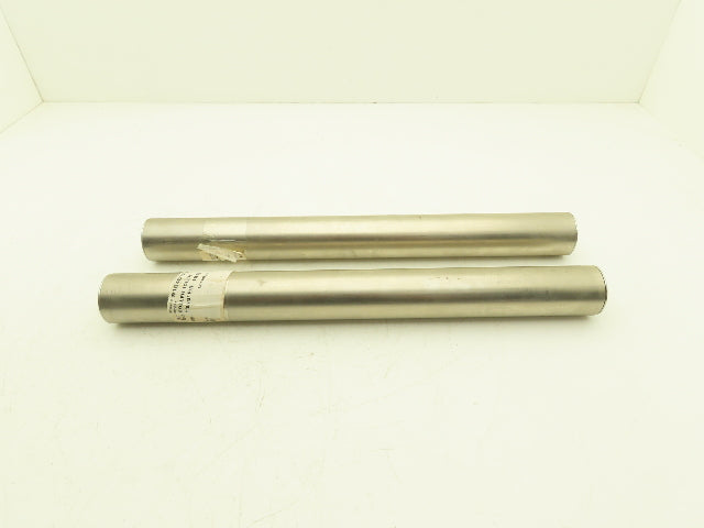 2" Gravity Conveyor Idler Roller 20"BF 7/16" Hex Bore Steel Lot of 2