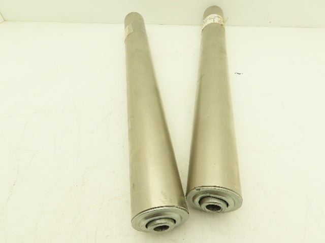 2" Gravity Conveyor Idler Roller 20"BF 7/16" Hex Bore Steel Lot of 2
