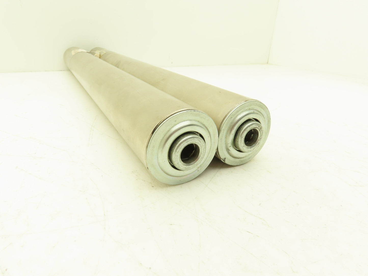2" Gravity Conveyor Idler Roller 20"BF 7/16" Hex Bore Steel Lot of 2