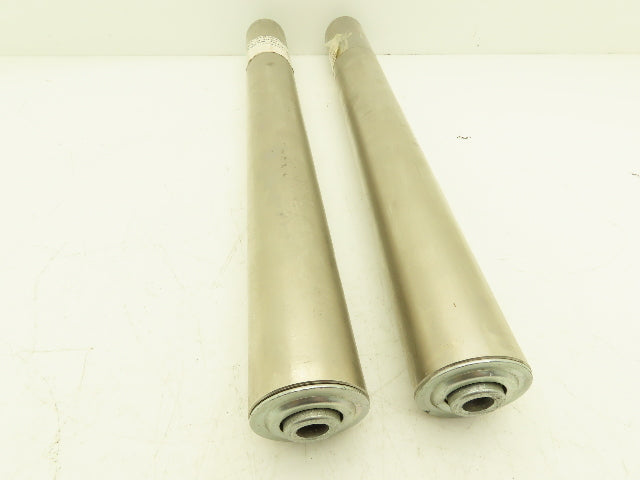 2" Gravity Conveyor Idler Roller 20"BF 7/16" Hex Bore Steel Lot of 2