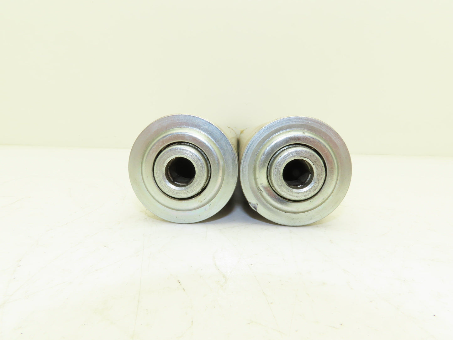 2" Gravity Conveyor Idler Roller 20"BF 7/16" Hex Bore Steel Lot of 2