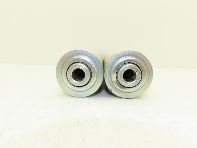 2" Gravity Conveyor Idler Roller 20"BF 7/16" Hex Bore Steel Lot of 2