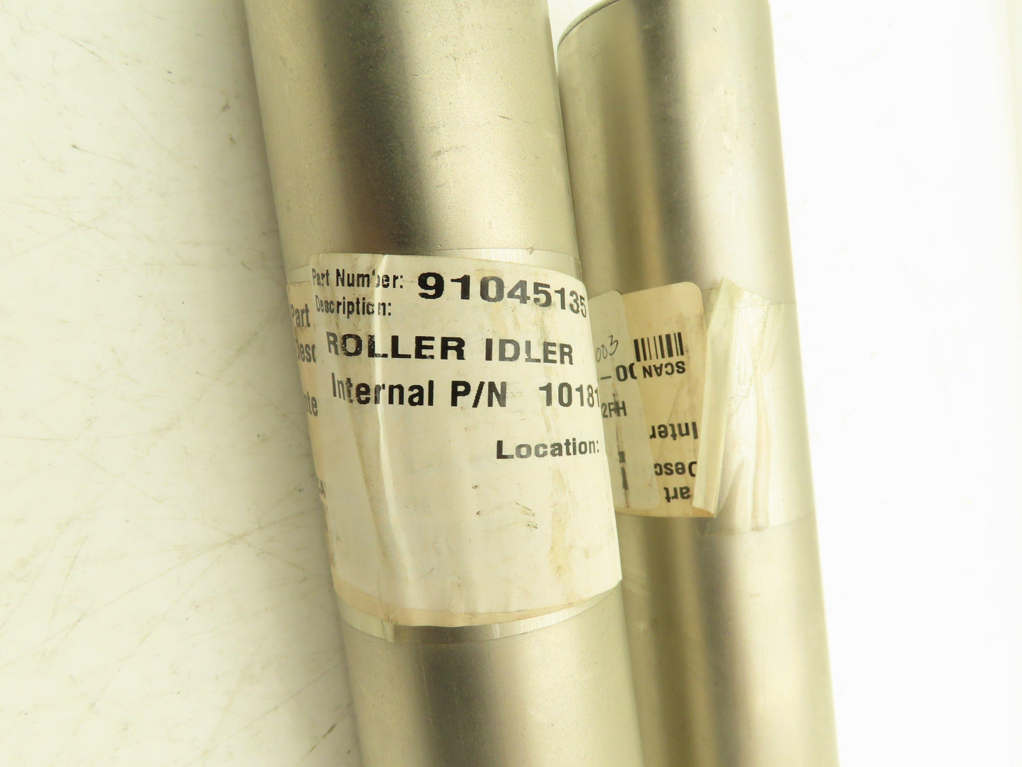 2" Gravity Conveyor Idler Roller 20"BF 7/16" Hex Bore Steel Lot of 2