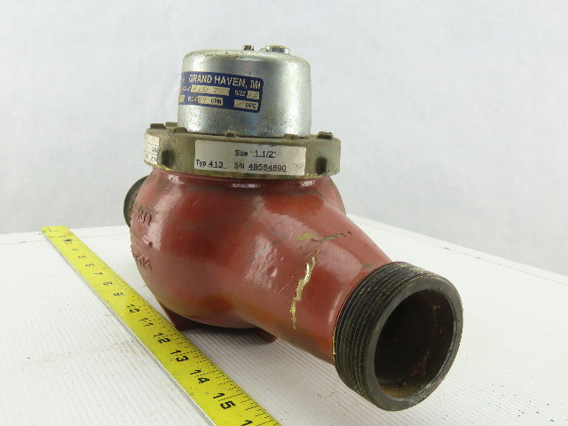 Carlon Type 413 Water Meter 1-1/2" Flow Range 3-85GPM 277PSI
