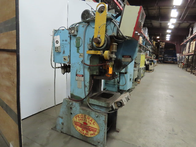 Federal Model 32 Ton OBI Mechanical Punch Press 3" Stroke 8" Throat 2Hp 3Ph