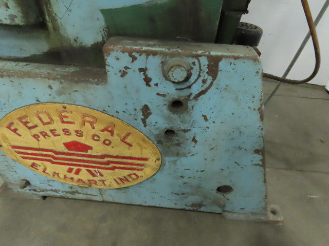 Federal Model 32 Ton OBI Mechanical Punch Press 3" Stroke 8" Throat 2Hp 3Ph