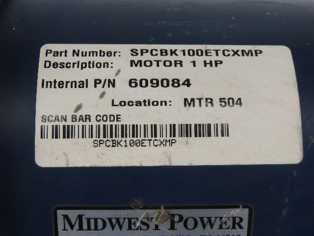 Speedtronics SPCBK100ETCXMPP 1 Hp Electric Motor 230/460V 3Ph 1740RPM W/Brake
