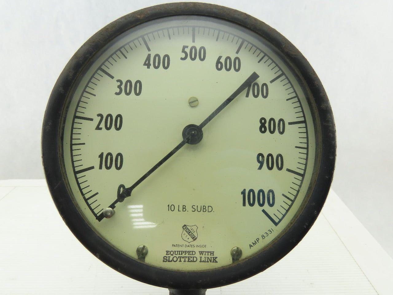 Ashcroft AMP 8331 Vintage Antique 5-1/2" Pressure Gauge 0-100PSI