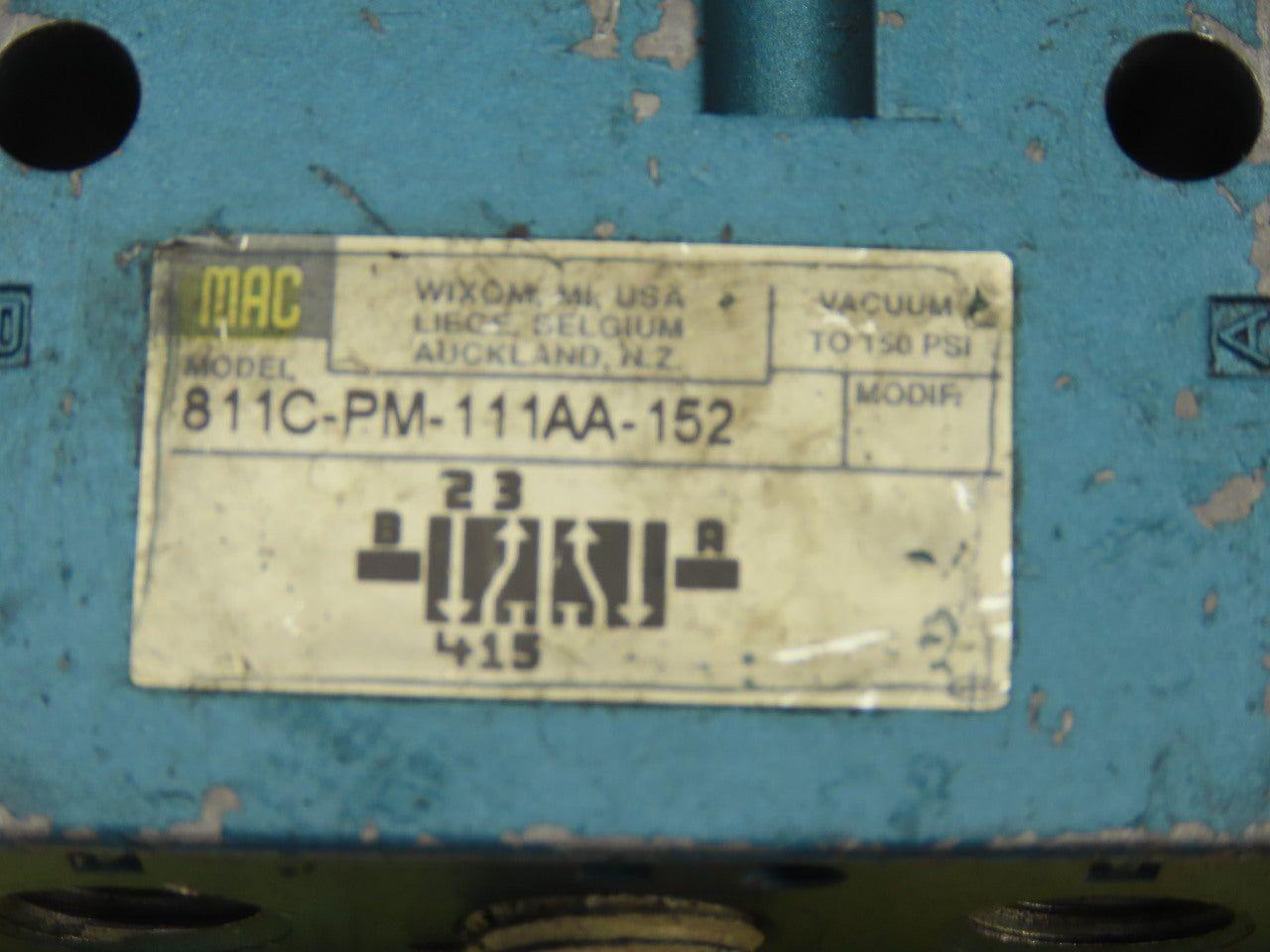 MAC 811C-PM-111A-152 Pneumatic Air Solenoid Valve W/PME-11AAAA 120V Coil