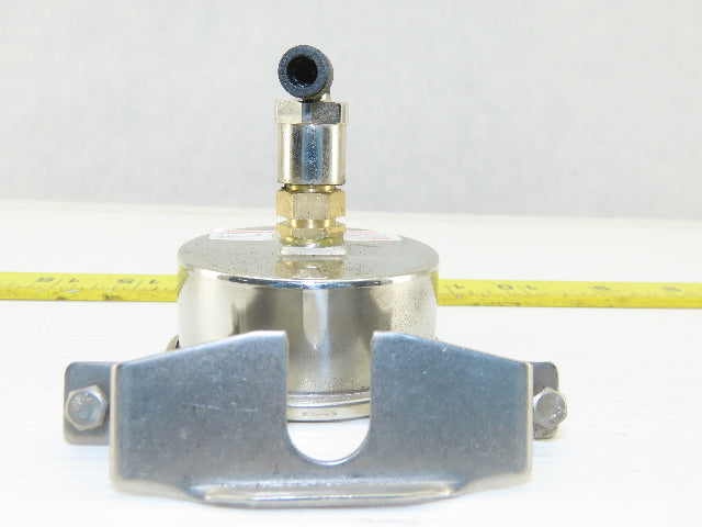 Pneumatic 2-1/2" Panel Mount Oil Filled Pressure Gauge 0-6 Bar