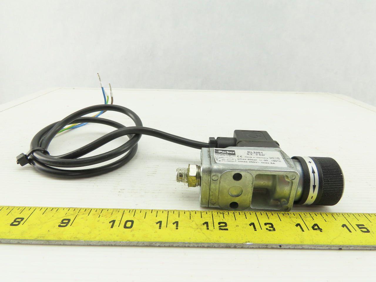 Parker KL3201 Adjustable Pneumatic pressure Switch 0.2 To 2 Bar 250V Max 6A